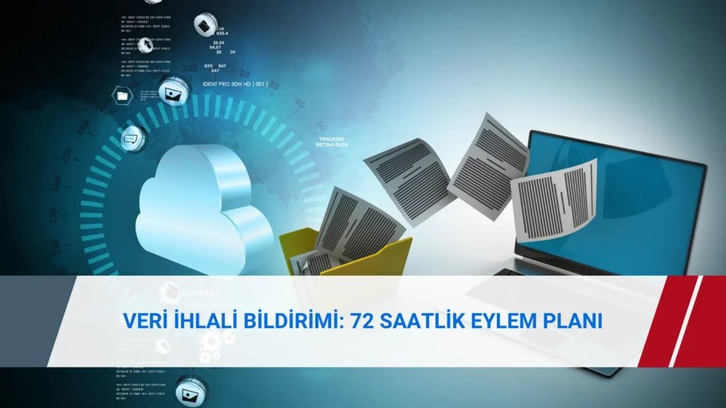 Veri ihlali bildirimi, Kurula bildirim ve 72 saatlik KVKK eylem planını gösteren kurumsal rehber görseli.